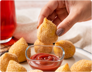 imagem da coxinha de macaxeira e frango eu sou healthy